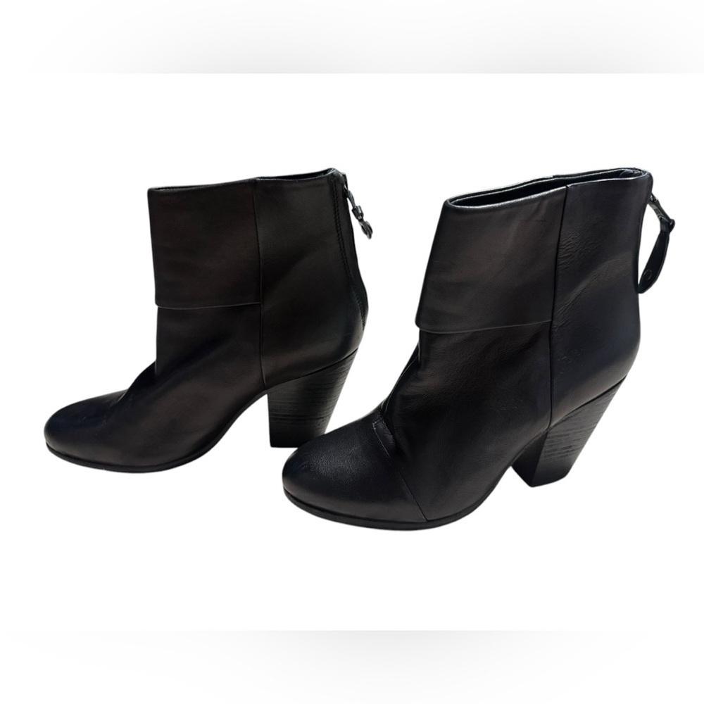 Rag and Bone black genuine leather newbury heeled boot size 6.5 (37.5)like-new